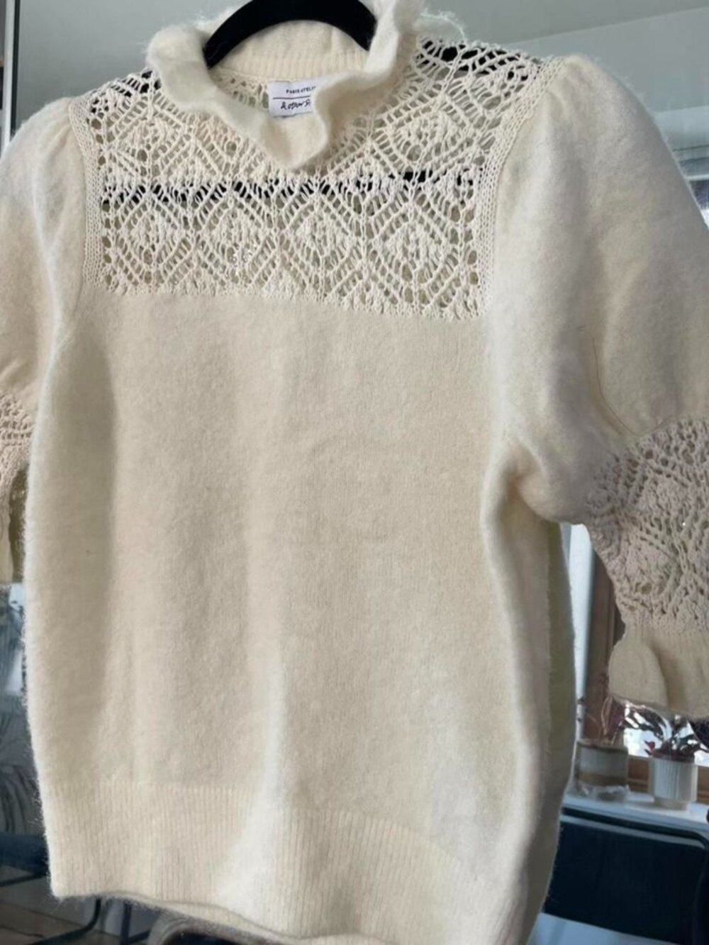 White crochet wool sweater by &Other Stories